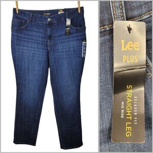 NEW Lee Jeans Plus Size 18W Long 41 x 33 Denim Straight Leg 18 Relaxed Fit